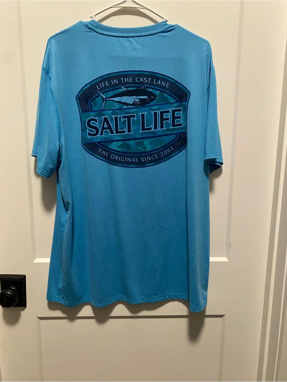 Salt Life Tees - Coral, Light Blue & Teal Fish Prints - Picture 5 of 11